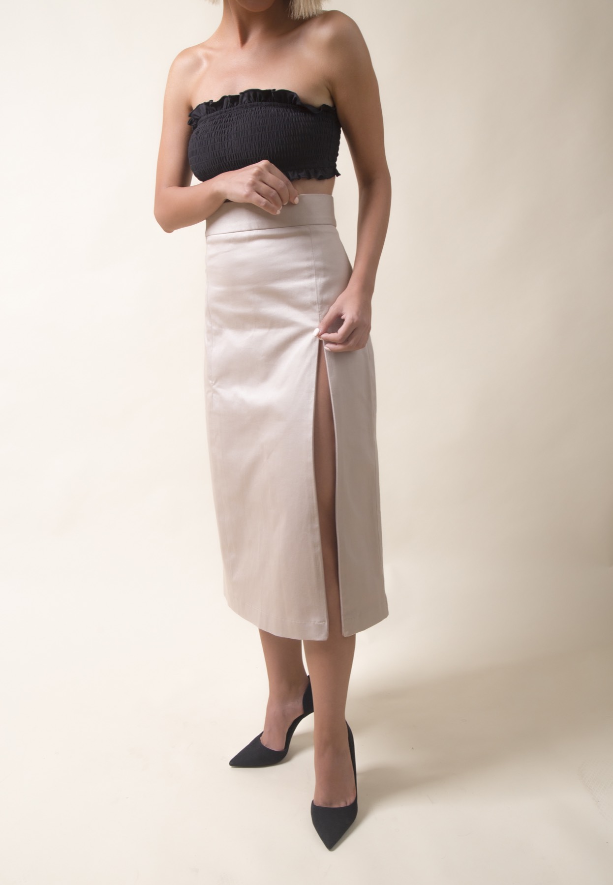 Cotton Straight Skirt by Masoomeh Nami